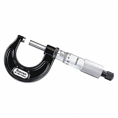 STARRETT V4361MXRL25 Outside Micrometer 0 to 25mm Range