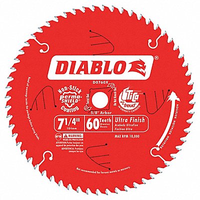 DIABLO D0760X Circular Saw Blade 7 1/4 in 60 Teeth