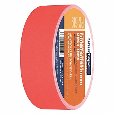 SHURTAPE PC619FLO48mmx55m24rlscs Duct Tape FluorescentOrange 1 7/8inx60yd