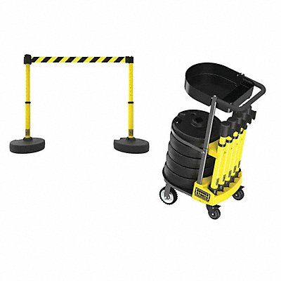 BANNER STAKES PL4008T PLUS Cart Pkg w/Tray Yw/Blk Dgnl Stp Bnr