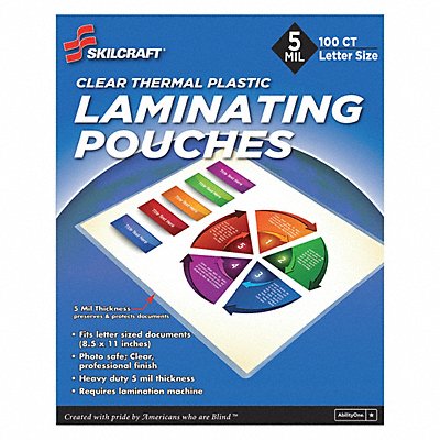 ABILITY ONE 9330020000000 Laminating Pouches Letter Type PK100