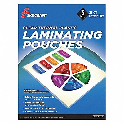 ABILITY ONE 9330020000000 Laminating Pouches Letter Type PK25