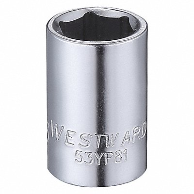 WESTWARD 53YP81 Socket Steel Chrome 3/8 in