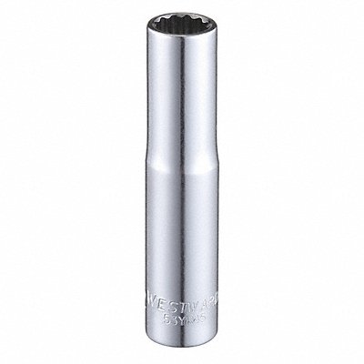 WESTWARD 53YR45 Socket Steel Chrome 9/32 in