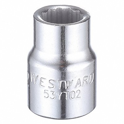 WESTWARD 53YT02 Socket Steel Chrome 11/32 in