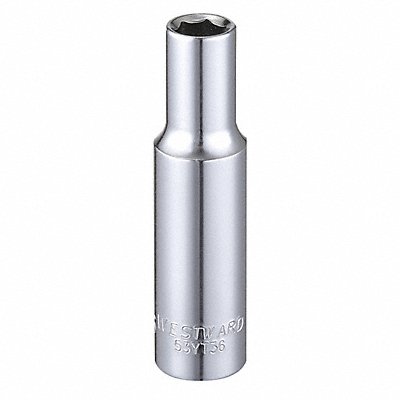 WESTWARD 53YT36 Socket Steel Chrome 5/16 in
