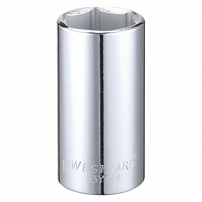 WESTWARD 53YT48 Socket Steel Chrome 1 in