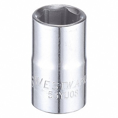 WESTWARD 53YU08 Socket Steel Chrome 9/16 in