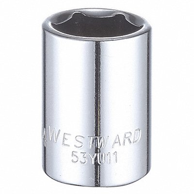 WESTWARD 53YU11 Socket Steel Chrome 3/4 in