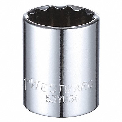 WESTWARD 53YU54 Socket Steel Chrome 1 in