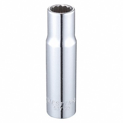 WESTWARD 53YV25 Socket Steel Chrome 1/2 in