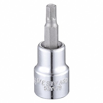 WESTWARD 53YV79 Socket Bit Steel 3/8 in TpSz 3/16 in