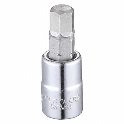 WESTWARD 53YV83 Socket Bit Steel 3/8 in TpSz 3/8 in