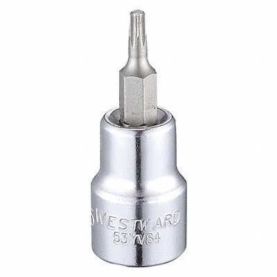 WESTWARD 53YV84 Socket Bit Steel 3/8 in TpSz T15