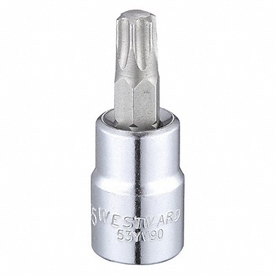 WESTWARD 53YV90 Socket Bit Steel 3/8 in TpSz T45