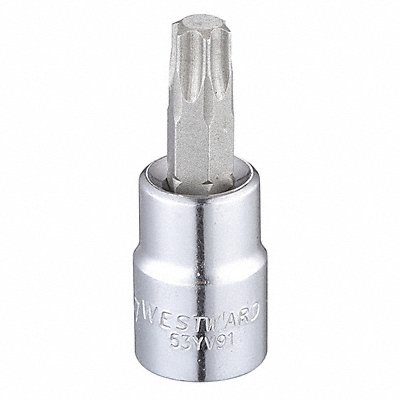 WESTWARD 53YV91 Socket Bit Steel 3/8 in TpSz T47