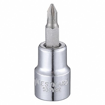 WESTWARD 53YV92 Socket Bit Steel 3/8 in TpSz #1