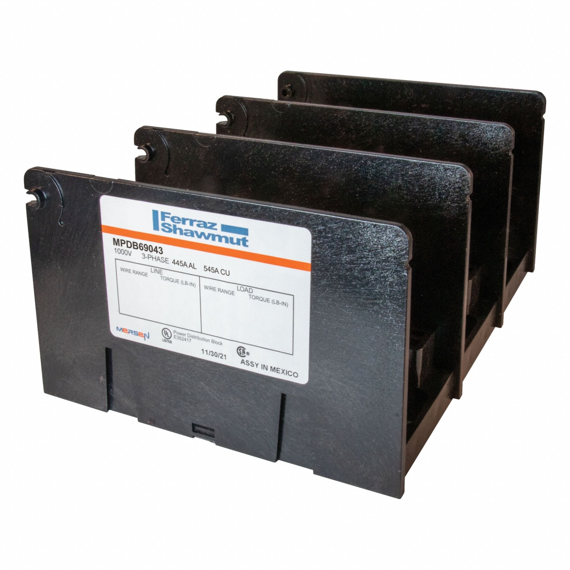 MERSEN MPDB69043 Power Dstribution Block Al Lg 545A 3P 12