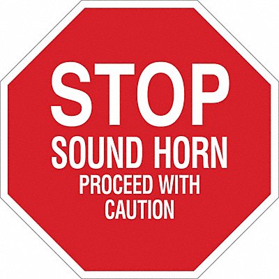 BRADY 124508 Sign Stop 24X24 White/Red