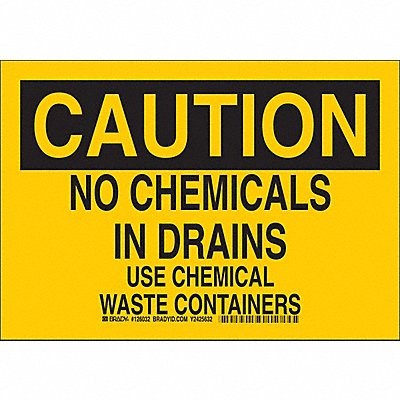 BRADY 126035 Sign Caution 10X14 Black/Yellow