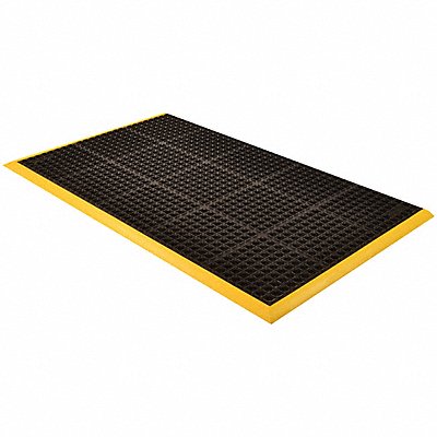 NOTRAX 549S4124YB Drainage Mat Black wYellowBrdr 3ft4 x10ft4