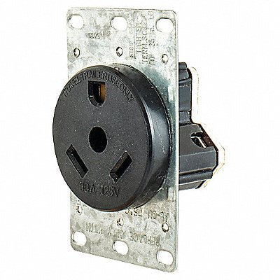 HUBBELL HBLTT30R Receptacle Black 30 A 2P3W Side 1PK
