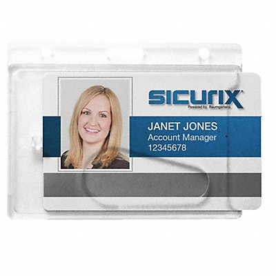 SICURIX BAU68310 ID Badge Holder Horizontal PK100