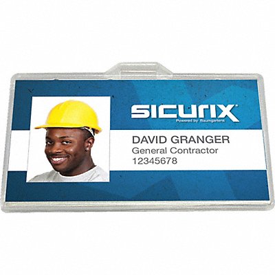 SICURIX BAU68110 ID Badge Holder Horizontal PK100