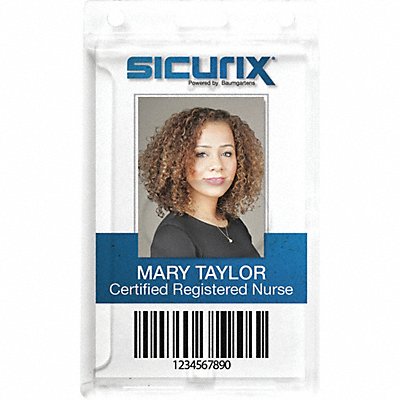 SICURIX BAU68140 Rigid Badge Holder Vertical PK25