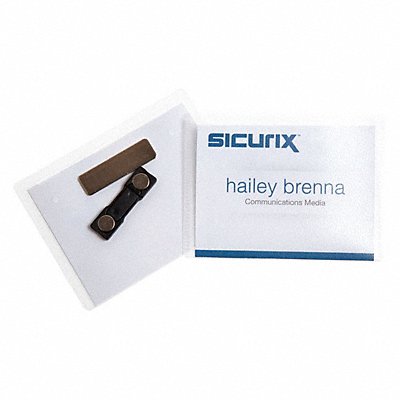 SICURIX BAU67665 ID Badge Holder Kit Color Clear PK20