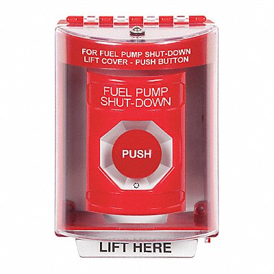 SAFETY TECHNOLOGY INTERNATIONAL SS2071PSEN Fuel Pump Shutdown Push Button Red