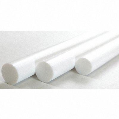 GRAINGER G15TRCE11256 Plastic Rod PTFE 1 1/8 Dia 6ftL White