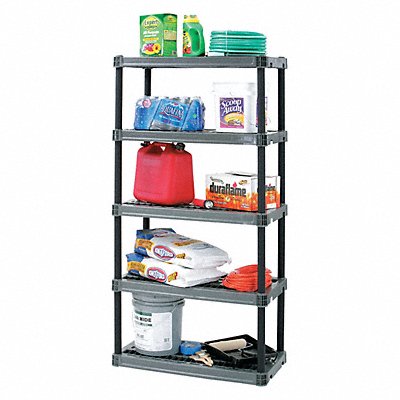 PLANO MOLDING PLA9618SB Plastic Shelf 18inx74inx36inShlfLoad Capacity 150lb