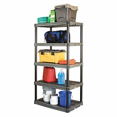 PLANO MOLDING PLA9624SB Plastic Shelf 24inx74inx36inShlfLoad Capacity 200lb