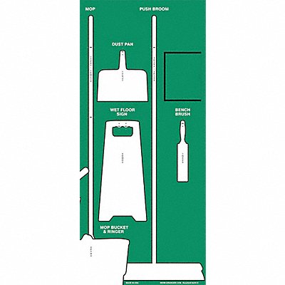 GRAINGER GPSM104 Shadow Board Cleaning Wht Shadow Color