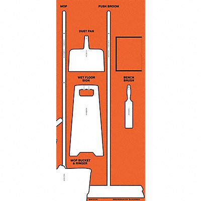 GRAINGER GPSM312 Shadow Board Cleaning Wht Shadow Color