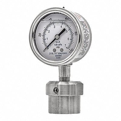 PIC GAUGES 301L254E0JJJ100 K4224 Pressure Gauge Nominal 2-1/2 Dial