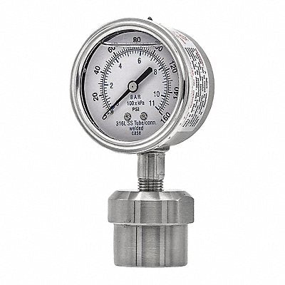PIC GAUGES 301L254F0JJJ100 K4224 Pressure Gauge Nominal 2-1/2 Dial