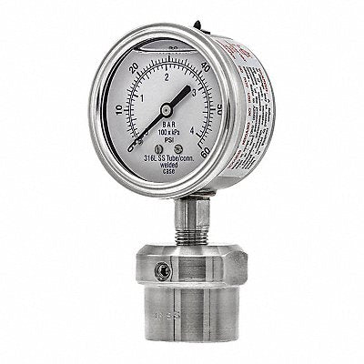 PIC GAUGES 301L254D0JJJ200 Pressure Gauge Nominal 2-1/2 Dial