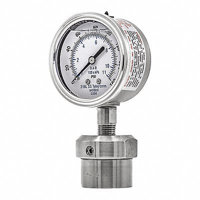 PIC GAUGES 301L254F0JJJ200 Pressure Gauge Nominal 2-1/2 Dial