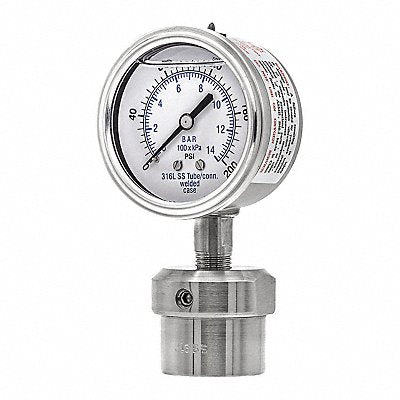 PIC GAUGES 301L254G0JJJ200 Pressure Gauge Nominal 2-1/2 Dial