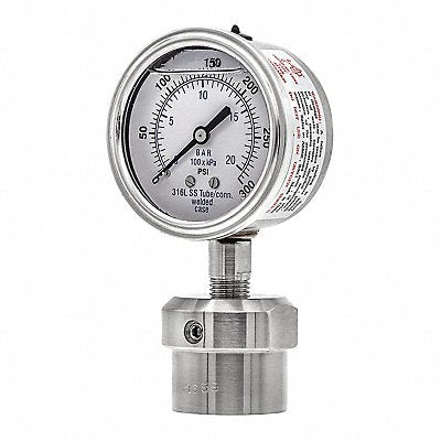 PIC GAUGES 301L254H0JJJ200 Pressure Gauge Nominal 2-1/2 Dial