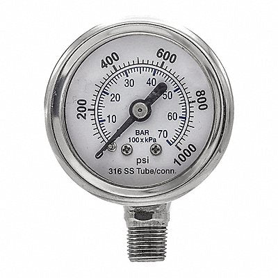 PIC GAUGES PRO301D158M01 Pressure Gauge Nominal 1-1/2 Dial