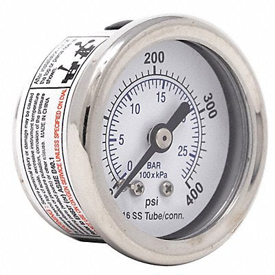 PIC GAUGES PRO302D158I01 Pressure Gauge Nominal 1-1/2 Dial