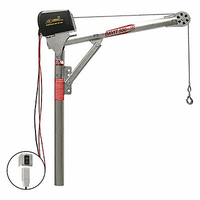 OZ LIFTING PRODUCTS OZ500DAVDCW Davit Crane 500 lb 27.5in to 42in Reach