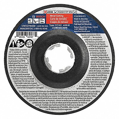 BOSCH CWX27M450 Abrasive Cut Off Wheel 4-1/2 dia.