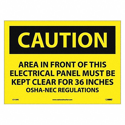 NMC C115PB Caution Electrical Hazard Sign