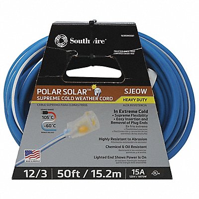 SOUTHWIRE 1638SW0061 Extension Cord 12 AWG 125VAC 50 ft L