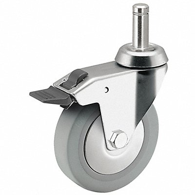 MEDCastor RZ03TPP090TLGR01 Quiet-Roll Friction-Ring Stem Castor
