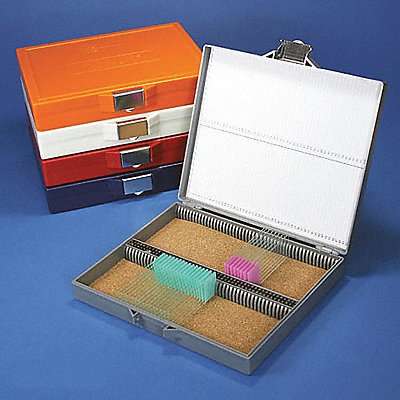 GLOBE SCIENTIFIC 513080R Microscope Slide Box Red